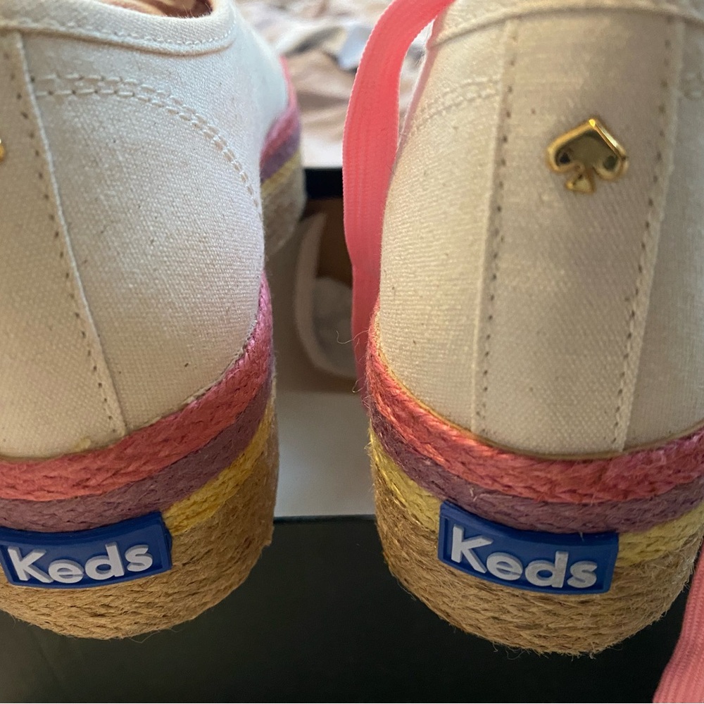 Kate Spade Keds' White and Pink Sneakers